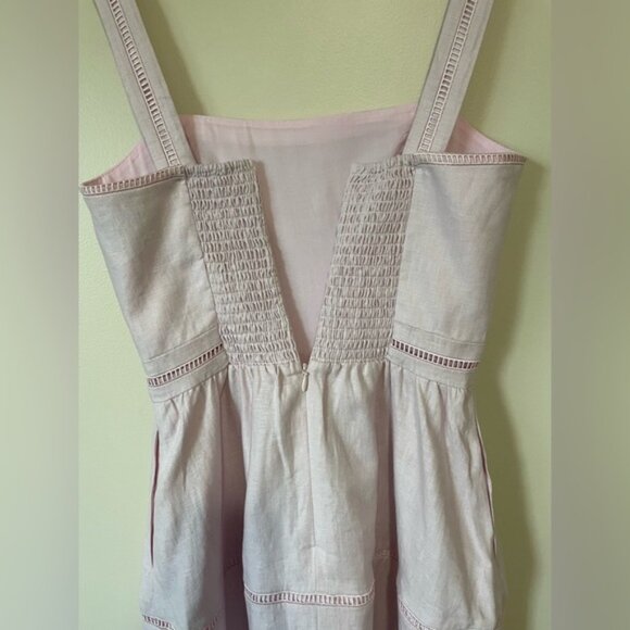 NEW Reformation Everett Linen Midi Dress Cherry Blossom Light Pink | US 0 UK 4 - Picture 9 of 14